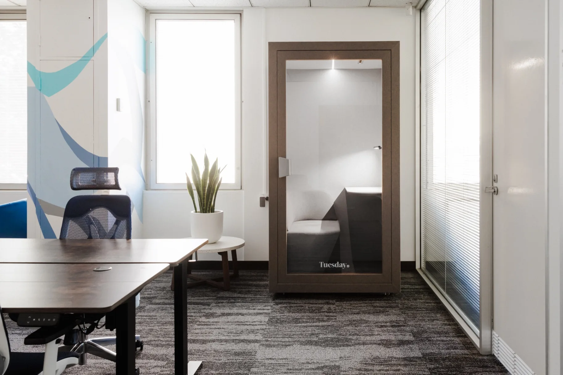 Private office with phone booth