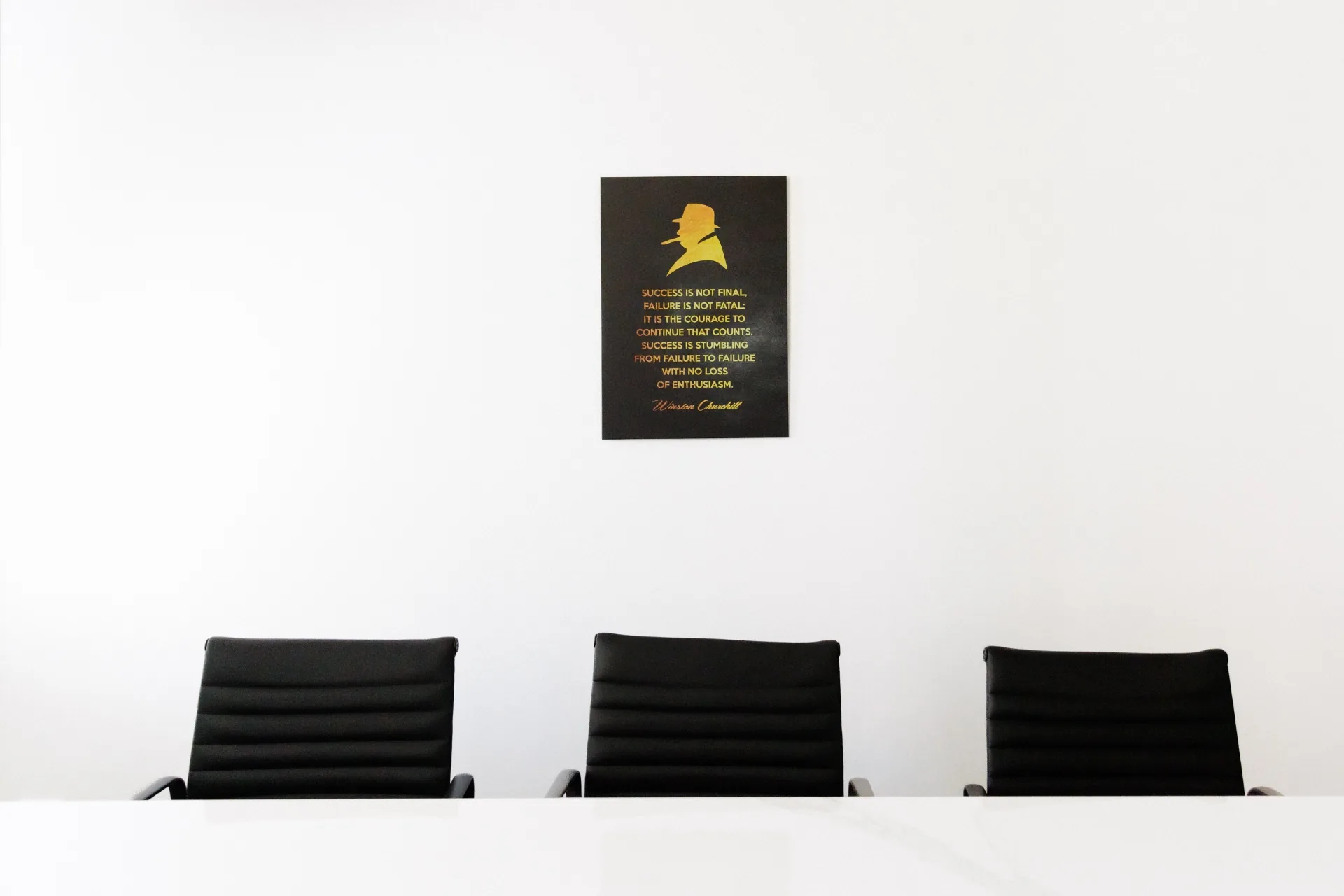 Boardroom with Churchill print