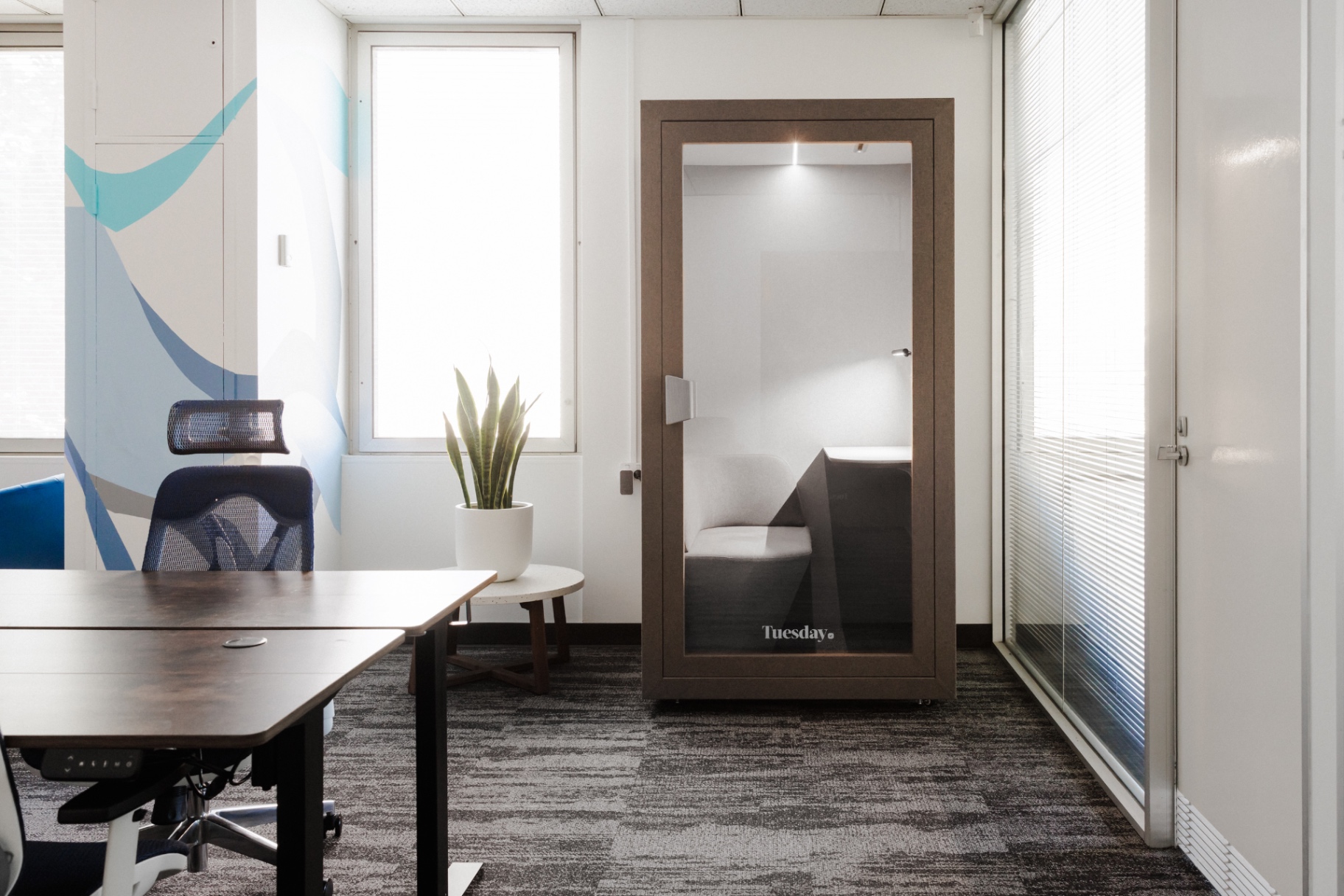 Private office with phone booth
