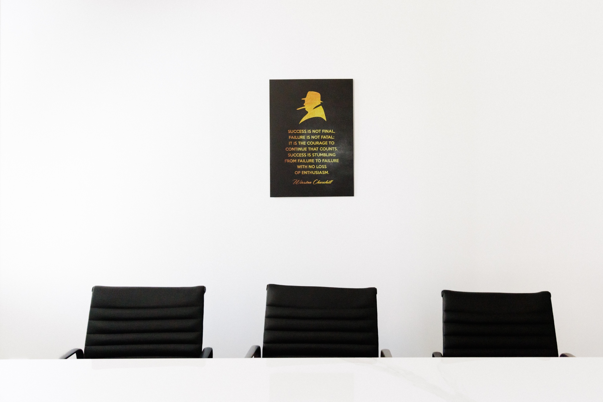 Boardroom with Churchill print